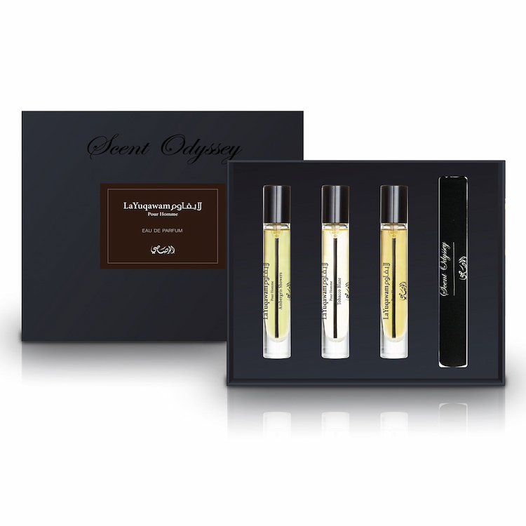 LA YUQAWAM POUR HOMME EAU DE PARFUM SCENT ODYSSEY 7.5ML EACH SET OF 3